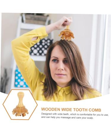 Frcolor Wooden Sandalwood Massage Comb | Scalp Massager & Head Scratch Tool for Relaxation - Buy Online on GoSupps.com