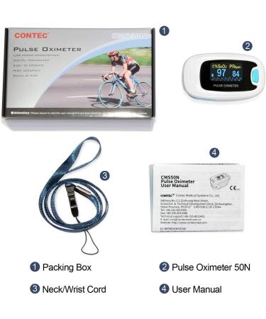 CONTEC CMS50NA Pulse Oximeter - SpO2 & PR Waveform Blood Oxygen Monitor - Buy Online on GoSupps.com