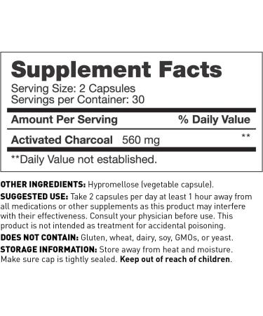 Dr. Amy Myers Coconut Charcoal Capsules - Natural Gas Relief & Toxin Support Supplement | 60 Capsules - Buy Online on GoSupps.com