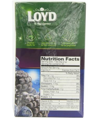  Mokate Mokate Loyd Pack of 5 pyramid tea bags blackberry and blueberry 40g - Buy Online on GoSupps.com