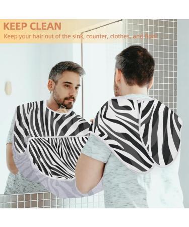 Beard Bib Apron for Men - Waterproof Hair Catcher & Grooming Cape with Zebra Print | Non-Stick Shaving & Trimming Tool - Buy Online on GoSupps.com