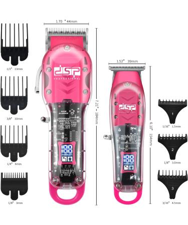 DSP Hair Clipper Trimmer Kit for Men Professional Barber Set for Hair and Beard Cutting Zero Gap T-Blade Beard Trimmer with LED Display (Pink) - Buy Online on GoSupps.com