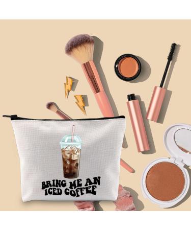 AKTAP AKTAP Coffee Gifts for Coffee Lovers Bring Me an Iced Coffee Zipper Pouch Coffee Lovers Gift Ideas Makeup Bag (Iced Coffee Bag) - Buy Online on GoSupps.com