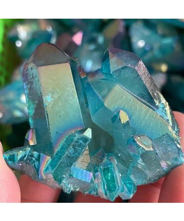 Natural Crystal Rough Blue Angel Aura Crystal Cluster Coating Quartz Cluster StoneHome Decoration Natural Stones Crystal Cluster (Size : 30-45g) - Buy Online on GoSupps.com