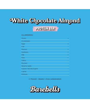 Barebells Protein Bars 12 x 55g | White Chocolate Almond | 20g Protein Low Carb Bars | After Workout Snacks - Buy Online on GoSupps.com