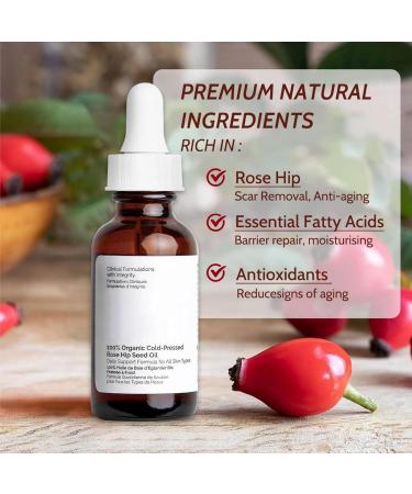 100% Organic Rose Seed Oil Rosehip Oil for Face Rose Essential Oil for women Rosehip Seed Oil Anti-Aging Hydrating Rose Hip Oil for Skin Anti Aging Serum for Face Rose Hips Essential Oil Skin Care - Buy Online on GoSupps.com
