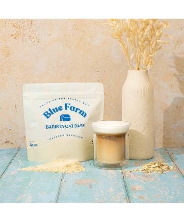 Blue Farm Barista Oat Base | Vegan & Gluten-Free Milk Alternative | 4L Mix | Bio Oatrink | 90% Less Packaging Waste | Additive & Sugar-Free - 400g - Buy Online on GoSupps.com