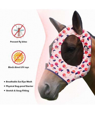 Harrison Howard Fly Mask - Stretchy Breathable UV Protection Full View Eye Opening & Ventilated Ear Protection - Medium Size - Buy Online on GoSupps.com
