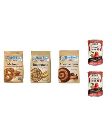 Italian Gourmet E.R. Pack of 2 boxes of 400g Mulino Bianco biscuits 100% whole grain 3 x 350g + Italian Gourmet 100% Italian