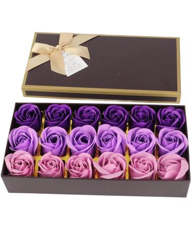 Fockety Coffret Cadeau Romantique de Savon Rose d grad Violet pour Cadeau de Vacances Savon de Bain Fait la Main pour la Saint-Valentin/f te des M res/No l 18 Fleurs de Jouet Rose - Buy Online on GoSupps.com