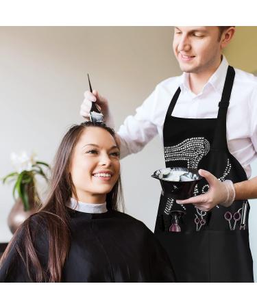 Stylish Coume Hair Stylist Apron with Rhinestone Tools, 3 Pockets - Waterproof Barber Apron for Hairdressers and Salon Professionals - Buy Online on GoSupps.com