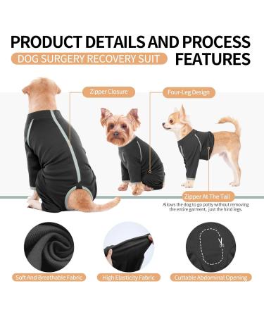 Hjyokuso Dogebody: Anti-Wound Pajamas for Small to Large Dogs | E-Collar Alternative & Wound Protection Suit in Gray - Buy Online on GoSupps.com