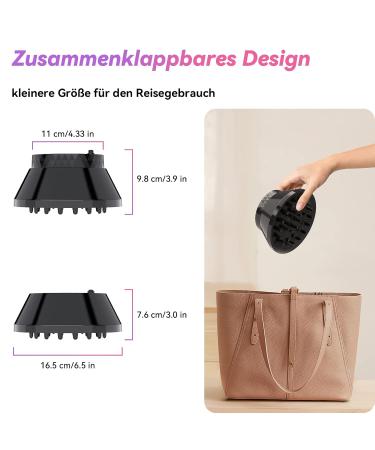 IREAL Universal Hair Diffuser - Foldable Attachment for Curly & Wavy Hair | Compatible with 1.65-3.14 Inch Hairdryers - Buy Online on GoSupps.com