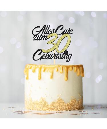 Happy 30th Birthday Cake Topper - Sumerk 30 Years Cake Decoration for Boys & Girls - Perfect Tortendendeko for 30th Birthday Celebrations - Buy Online on GoSupps.com