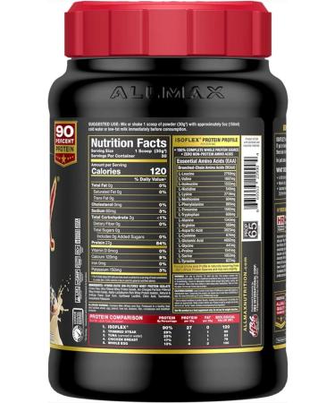 ALLMAX ISOFLEX Whey Protein Isolate - Blueberry Muffin - 27g Protein Zero Fat & Sugar 99% Lactose Free Gluten & Soy Free - 2 lb - 30 Servings - International Shipping Available - Buy Online on GoSupps.com