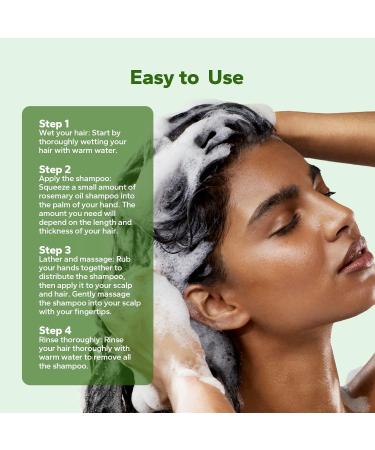Rosemary Hair Growth Shampoo 350ml | Strengthening Shampoo with Tea Tree Oil & Biotin for Brittle Hair | Rosemary Mint Scalp Cleanse & Itch Relief - Buy Online on GoSupps.com