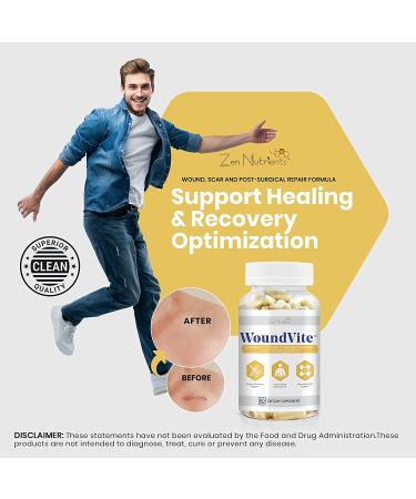Zen Nutrients WoundVite Pre Post Surgery Support | Scar Treatment w/ Bromelain, Turmeric & Arnica - 60 Vegan Caps - Buy Online on GoSupps.com