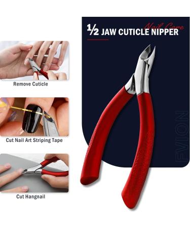 FVION Professional Cuticle Trimmer Nippers - Stainless Steel Cuticle Cutter for Nails (5mm) Red - Buy Online on GoSupps.com