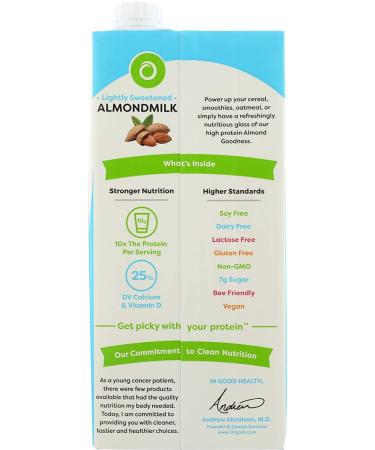 ORGAIN Organic Lightly Sweetened Vanilla Almond Milk  32 FZ - Buy Online on GoSupps.com