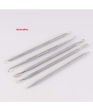 ActivePur Blackhead Remover Pimple Extractor Tool Kit - 5 Piece Set for Acne Removal and Skin Blemish Treatment - Buy Online on GoSupps.com