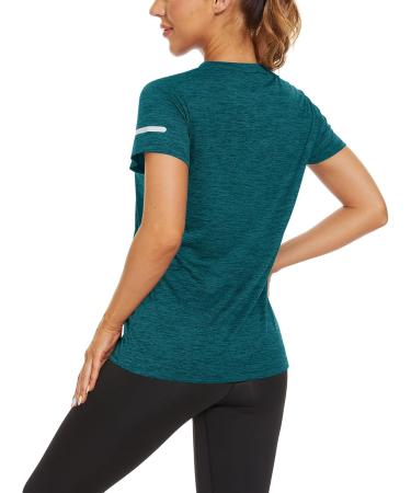 Kefitevd Women's Melange Sportshirt - Short Sleeve Breathable Stretchable Reflex Stripes - Ideal for Active Wear & International Shipping - Buy Online on GoSupps.com