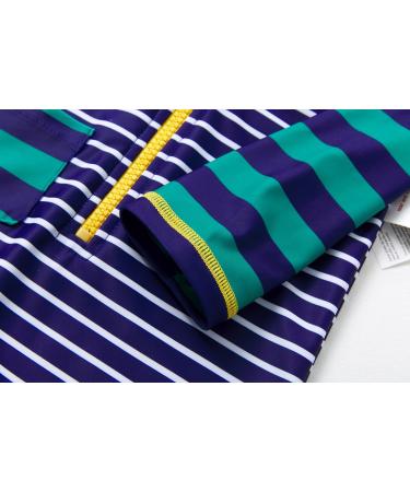 BONVERANO Baby Boys Swimsuit | UPF 50+ Full-Zip Hoodie One Piece Swimwear | 3-6 Months Stripe - Buy Online on GoSupps.com