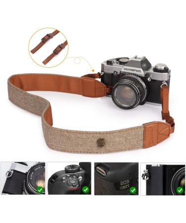 TARION Vintage Camera Shoulder Strap for DSLR Nikon Canon Sony Pentax - Classic White/Brown Weave - Buy Online on GoSupps.com