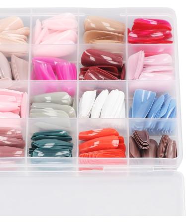Coffin False Nails Coffin Shaped Press On Fake Nails 576 Pieces Full Coverage Shiny Mixed Colors Various Sizes Ballerina - Buy Online on GoSupps.com