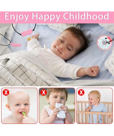 5-Pack Baby Bite Rings - Sensory Chewing Necklace Food-Grade Silicone Teething Toys for Babies (Pink) - Effective Relief for Teething Discomfort - Buy Online on GoSupps.com