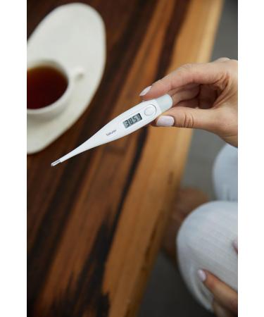 Beurer FT9 Digital Body Thermometer - Water Resistant LCD Display, +/- 0.1C Measurement Range, Acoustic Signal, Mercury-Free, Glass-Free, White - Buy Online on GoSupps.com