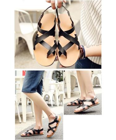 Buy Men's Summer Comfy Sandals - Bunion Corrector with Adjustable Buckle Breathable Non-Slip Flat Sandals for Orthopedic Support - Size 10 Black - Buy Online on GoSupps.com