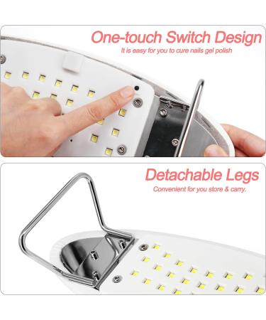 2 in 1 UV LED Nail Lamp with Hand Rest Pillow and Arm Cushion - 48W Nail Dryer for Gel Nails - Beauty Arm Rest Manicure Tool - White - Buy Online on GoSupps.com