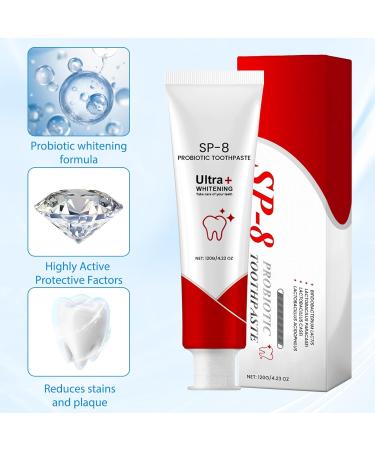 Sp 8 Probiotic Toothpaste Sp 8 Toothpaste Sp-8 Ultra Whitening Probiotic Toothpaste Sp 8 Toothpaste Sp 8 Ultra Toothpaste Designed to protect gums and teeth 120 g - Buy Online on GoSupps.com