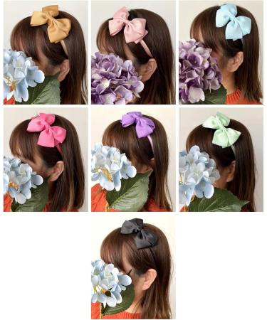 CCHAMP 7x Multicolor bow headbands for girls alice bands bowknot hairbands satin head bands for girls women kids birthday party favours giveaways gift present - Buy Online on GoSupps.com