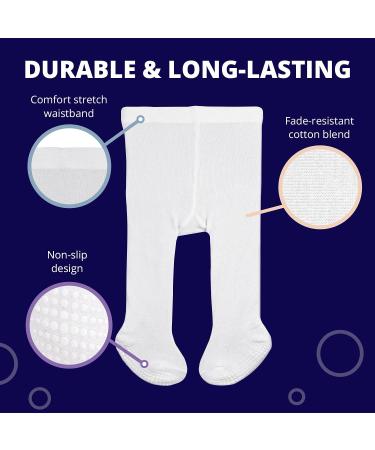 LA Active Baby Tights - Cozy Non Skid Winter Tights - 3 Pairs (0-3 Months) Grey/Cream/Navy - Buy Online on GoSupps.com