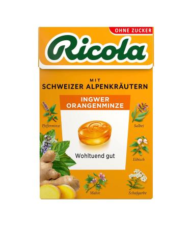 Buy Ricola Ginger Orange Mint Candies - Sugar-Free Swiss Herbal Candy (10 Pack 50g Each) - Vegan with 13 Alpine Herbs - Buy Online on GoSupps.com