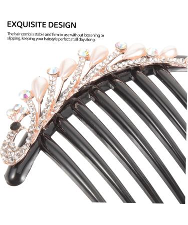 Angoily Hair Combs for Women Rhinestone Barrettes for Women Rhinestone Headpiece Pearl Hair Accessories Pearl Headpiece Hair Accessory for Women Plastic Women's Leaf Full Diamond - Buy Online on GoSupps.com