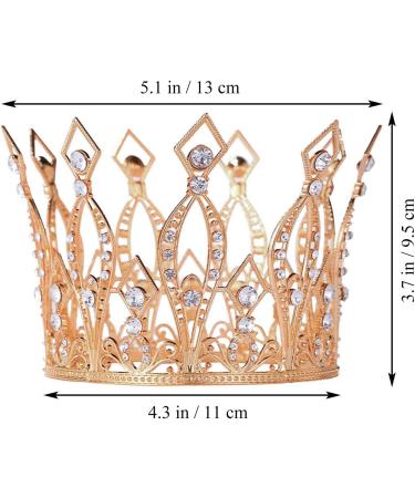 Rhinestone Crystal Crown Cake Topper - Handmade Tiara for Baby Shower, Birthday, Wedding - Rose Gold - Buy Online on GoSupps.com
