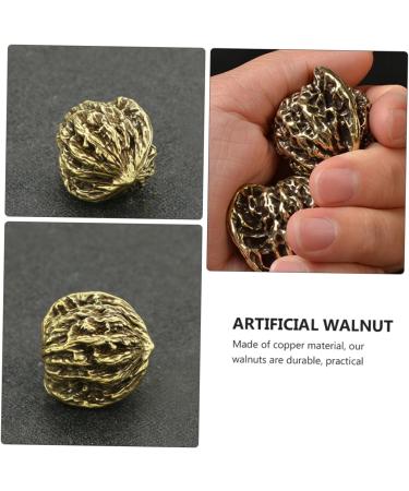 Shop Minkissy Copper Walnut Model Balls - Deep Tissue Massage Decor & Accessories | 2 Pairs of 3.5x3cm Brass Walnut Decor - Buy Online on GoSupps.com
