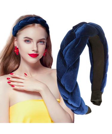 Breakdown with a hair -ripped headband wide hair band vintage padded hair ripe rockabilly fashion hair accessories headband for women and girls dark blue - Buy Online on GoSupps.com