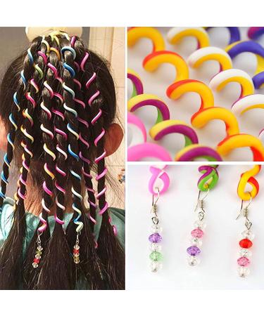Colorful Hair Styling DIY Accessories Tool Set - 12 Pieces Spiral Hair Jewelry for Girls' Parties & Birthdays - Buy Online on GoSupps.com