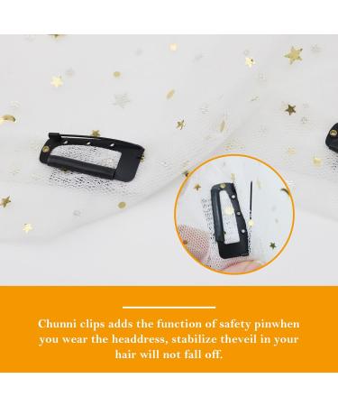 Luwrevc Chunni Clips with Safety Pins 12Pcs Teeth Strong Dupatta Clips with Safety Pin Easy to Use with Dupatta Hijab & Tikka Setting (12 Pack) - Buy Online on GoSupps.com