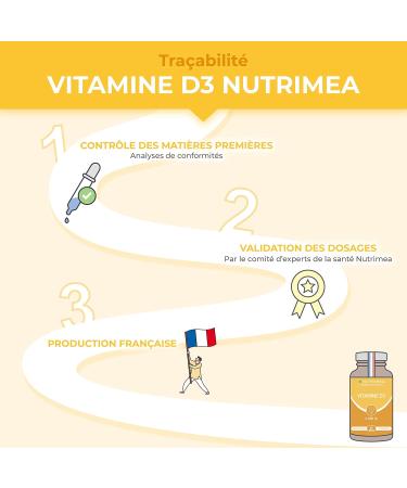 VITAMIN D3 100% Pure 2000 IU 1000% Daily Intake Bone & Teeth Health Immunity 60 Capsules Nutrimea Made in France - Buy Online on GoSupps.com