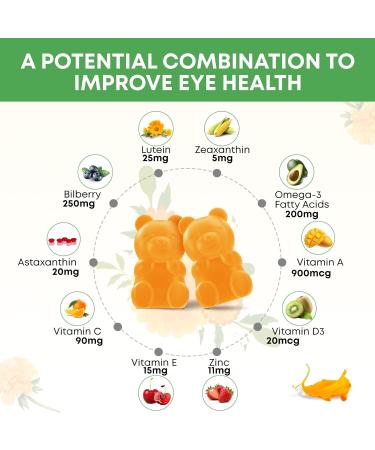 2 Pack Lutein Gummies 25mg, Sugar Free Lutein Zeaxanthin Supplements Gummies, Eye Health Supplement for Adults, Eye Vitamins Lutein for Vision and Blue Light Protection, Mango Flavor, 120 Count 60 Count (Pack of 2) - Buy Online on GoSupps.com