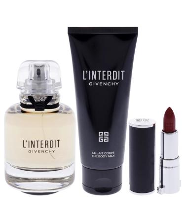 Givenchy LInterdit for Women - 3 Pc Gift Set 2.7oz EDP Spray 2.5oz Body Milk 0.05oz Lipstick - Buy Online on GoSupps.com