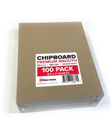 Chipboard Sheets 8.5 x 11 inch - 100 Sheets of 30 Point Brown Kraft Paper Board Compatible with Cricut Machine