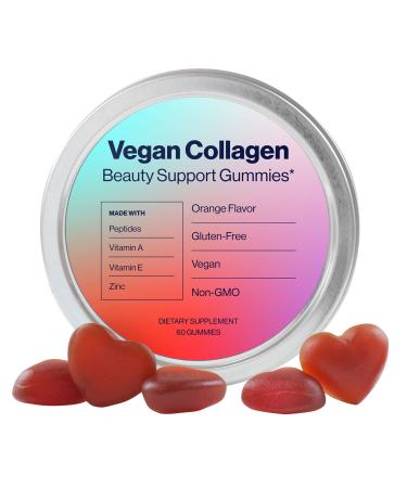Habit + Habitat Vegan Beauty Support Gummies Collagen Booster with Biotin Vitamin C A E Folic Acid and More - 60 Gummies - Plastic-Free Tin - Made with Natural Ingredients