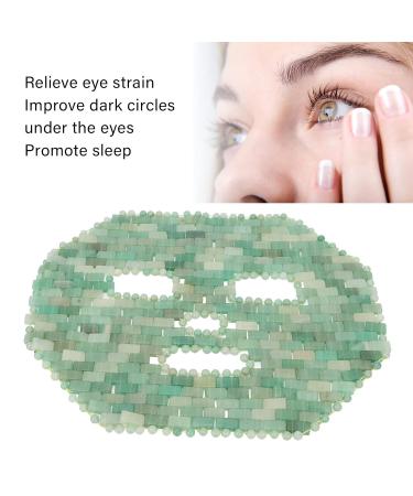Jadestone Face Eye Mask - Spa Quality Facial Cover & Massage for Dark Circles - Fuchsite Quartzite - Buy Online on GoSupps.com