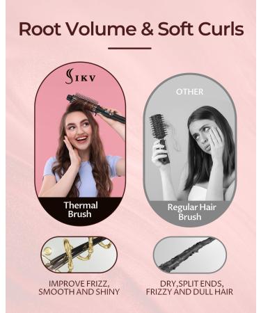 Round Thermal Brush & Heated Curling Iron - 1.5 Inch Ceramic Tourmaline Hair Wand for Volume & Shine | International Shipping - Buy Online on GoSupps.com