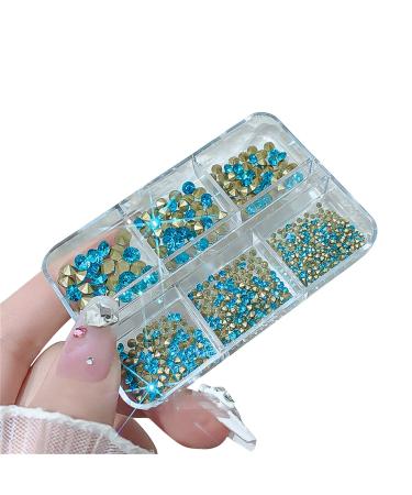 FEIlei Clear Nail Rhinestones 3D Nail Gems Nail Diamonds Pointed Back Nail Stones